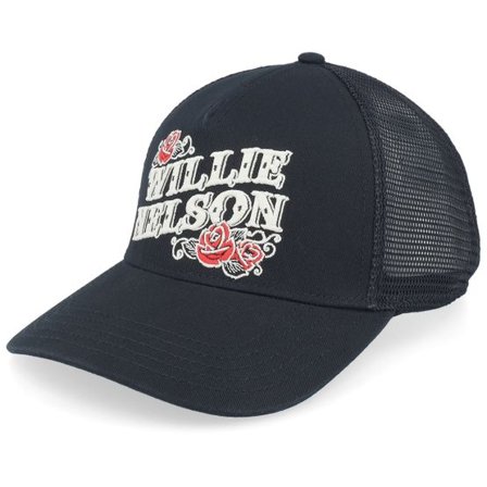 American Needle - Svart trucker Keps - Willie Nelson Valin Black A-Frame Trucker @ Hatstore