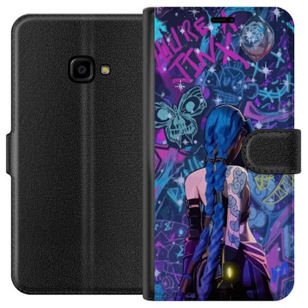 Kompatibelt Lommeboketui til Samsung Samsung Galaxy Xcover 4 Fargerik graffitiillustrasjon med blåhåret karakter i urbane neonstil og kreativt kaos