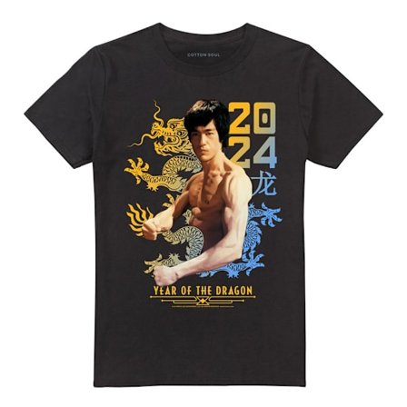 Bruce Lee Unisex Vuxen Year Of The Dragon Tvåfärgad T-Shirt M Bl