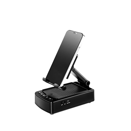 Mobiltelefonholder med trådløs bluetooth-højttaler og skridsikker base HD
