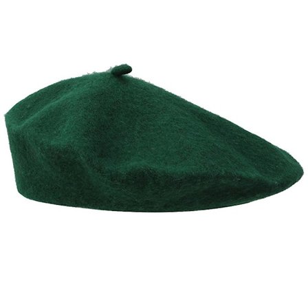 Yksivärinen miesten ja naisten villasekoite ranskalainen baretti sukkiin - Vihreä