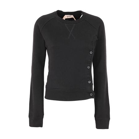 N21, Side Bottons Sweater Czarny, Kobieta, Rozmiar: L