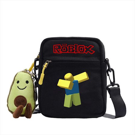 roblox skuldertaske - crossbody canvas taske - sort 6