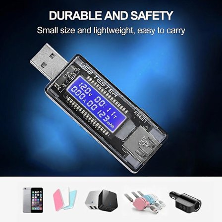 Mobil ström USB-laddare strömspänningsmätare amperemeter