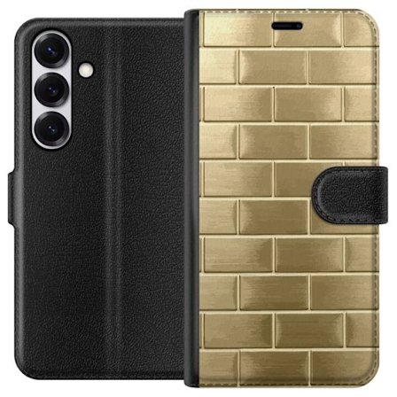 Plånboksfodral till Samsung Galaxy S25 med Gyllene Murstenar