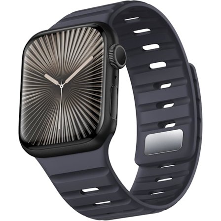 Silikonmagnetiska armband kompatibla med Apple Watch Band 49 mm 46 mm 45 mm 44 mm 42 mm för män och kvinnor, Sportjusterbar Lo