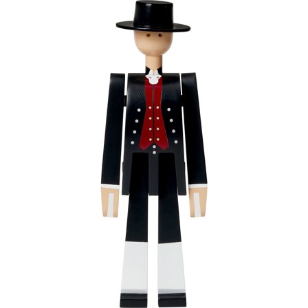 Kay bojesen Norsk bunad-mann, svart/rød/hvit' - 'Svart, hvitt og rødt