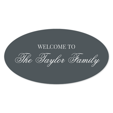 Welcome sign - Personalised - Grey/white - Engraved plastic - Signomatic.com.au