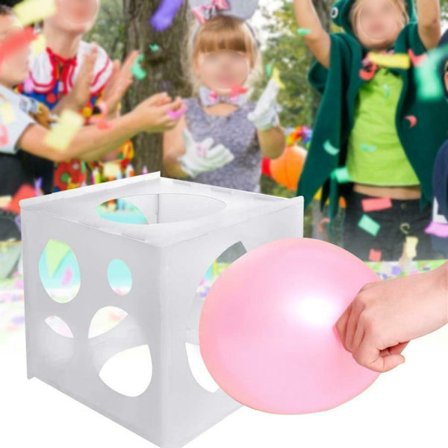 11 hål Balloon Sizer Cube Mall Box 2-10 inches för bröllop