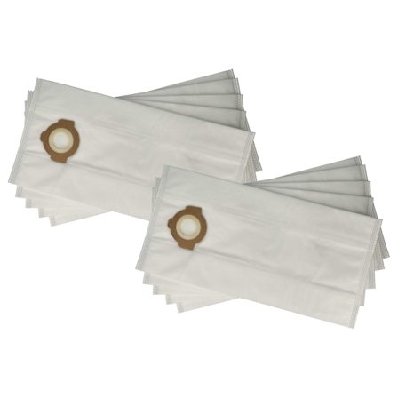 10x Dammpåsar Kompatibla med Milwaukee M18 FPOVCL & M12 FVCL Dammsugare - 40cm x 19.5cm Vit