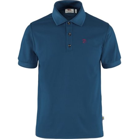 Fjällräven Men's Crowley Pique Shirt Top in Uncle Blue | Size: Small, Polyester/Pique Fabric