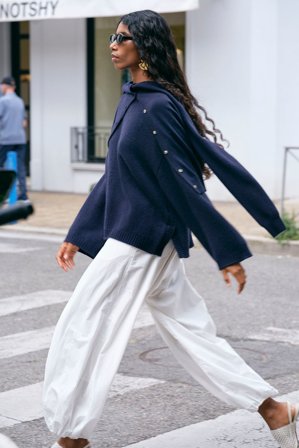 Soft Goat - Chunky crewneck - Women cashmere sweater - XL - Navy