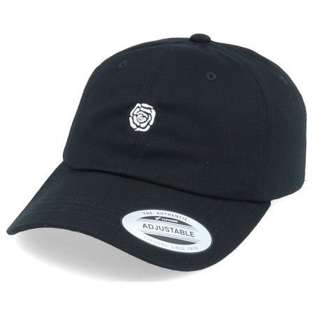 Hatstore - Svart unconstructed Keps - Hatstore x Kevin Bang - White Rose Black Dad Cap @ Hatstore