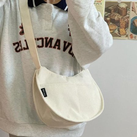 Lerret skulderveske Crossbody bag HVIT