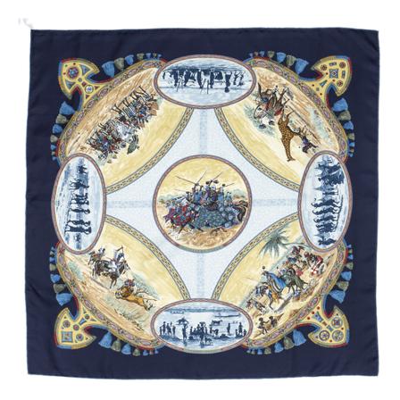Hermès Vintage, Pre-owned Scarf Blauw, Dames, Maat:ONE Size