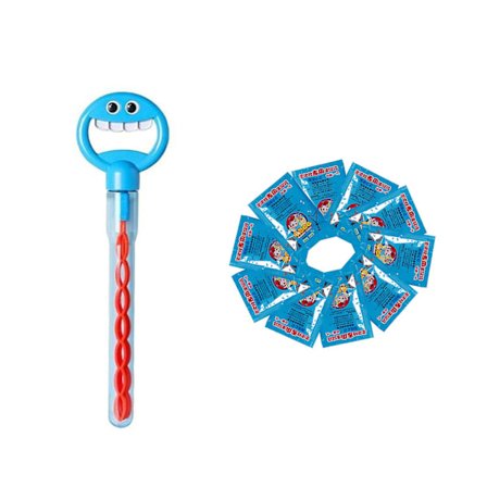 32 Hull Boblestav Leke 32 Hull Smilende Ansikt Boblestav Med Boblepåfylling 2024 Ny Barneboblestav Leke 10ml FLYE1039 Blue One Size