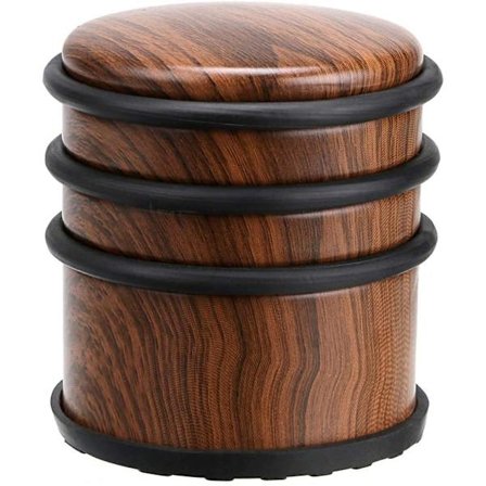 1 kg rustfrit dørstopper i rustfrit stål, tung metaldørstopper til gulv med gummipuffer - ingen fastgørelsesdesign (træstruktur