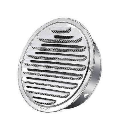 Ventilasjonsrist - Passer for 100 mm åpning - Rund ventilasjonsrist, ventilasjonsrist i rustfritt stål, ventilasjon med nett, rundt avtrekk