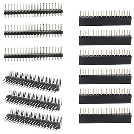 12 stk. 40-bens GPIO-header-kit 20x2-bens retvinklet GPIO-header-stik til Raspberry Pi Zero/4b/3b+/