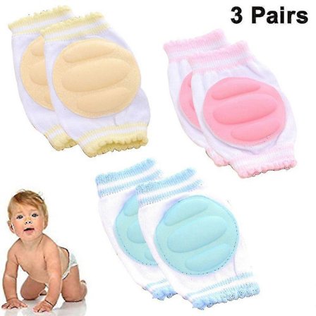 3 par skridsikre knæbeskyttere til spædbørn, justerbare knæbeskyttere til babyer der går, åndbare knæbeskyttere til babyer der kravler for 