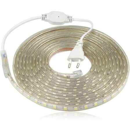LED-Strips, Vandtætte LED-Strips, Lysende LED-Strips 220v, 5050 Ip65 Vandafvisende LED-Strips, Varmt Hvidt (6m)