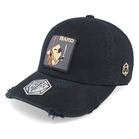 Critiql Hit - Bard Dad Cap Destroyed Black Adjustable Unconstructed Black Cap - @ Hatstore