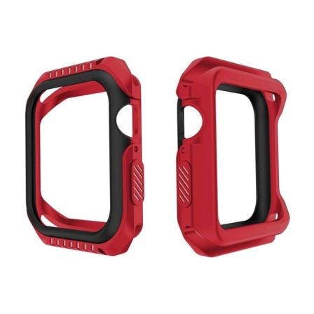 Apple Watch Series 4 44mm mjukt silikonplast skydds skal till klocka - Röd/ Svart multifärg