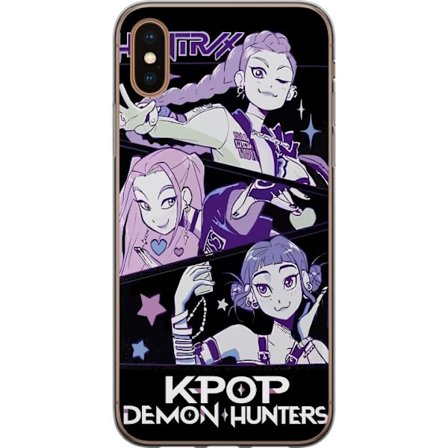 Yhteensopiva Puhelinkuori Apple iPhone X Kpop Demon Hunters Huntrix Trio Tytöt Violetit tähdet Retro-idoli Taidetta
