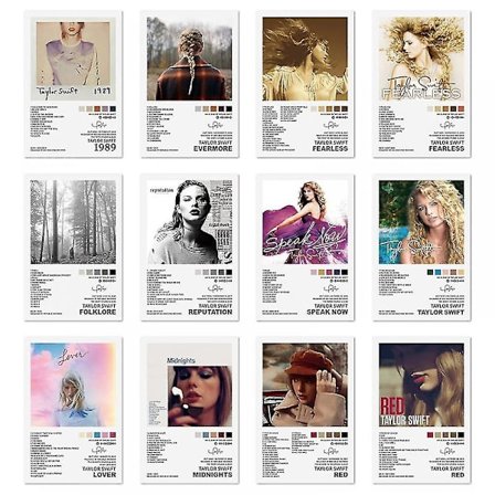 20x30cm Taylor Swift Album Cover Postersett Musikk Veggdekorasjon Sangbilder Soveromsdekorasjon Stuedekorasjon Hjemmekontor[C]