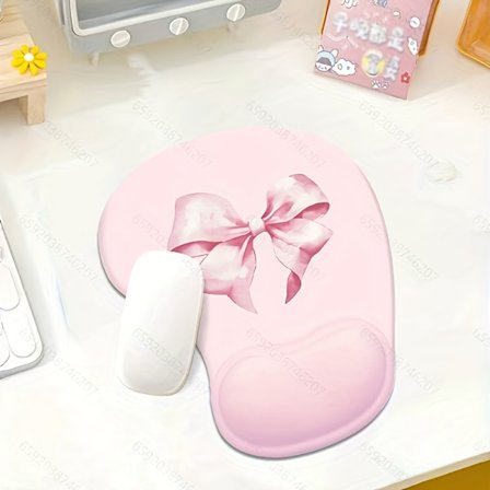 Pink Bow Musemåtte Tyk Blød Piger Perfekt Kontorgave Skrivebordstilbehør Håndledsstøtte