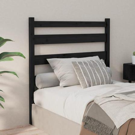 Vidaxl Sänggavel Svart 106x4x100 Cm Massiv Furu Svart
