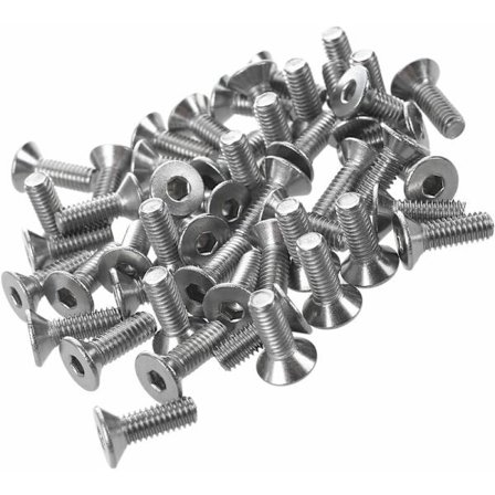50 rustfri stålskruer med forsænket hoved, sekskantet sokkelhovedbolte X 12 mm