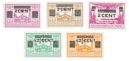 Hollandsk Ostindien 1934 - NVPH 211/215 - Postfrisk
