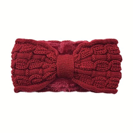 Varmt pandebånd med sløjfe, foret med fleece, velegnet til sport og ansigtsvask.