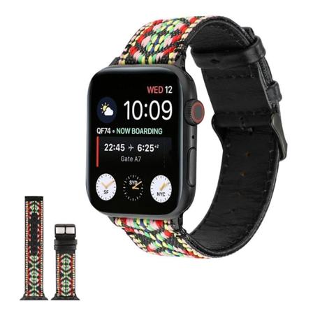 Apple Watch Series 6 / 5 44mm etnisestä aidosta nahasta valmistettu ranneke - Punainen Red