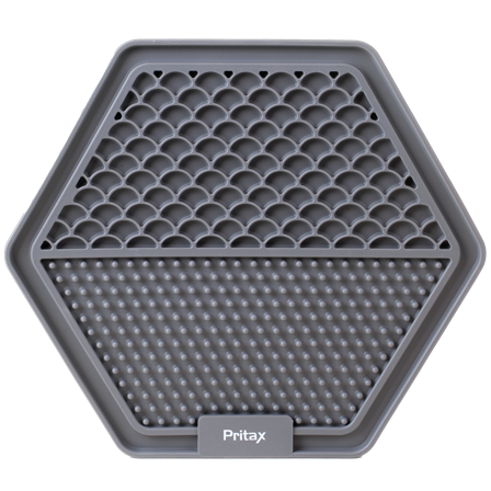 Pritax - Slikkematte Hexagon, 22 cm, grå - Hund - Matplass & vannautomater for hund - For glupske hunder - ZOO.no