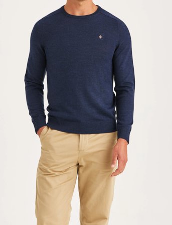 Morris Merino Oneck - Navy - L
