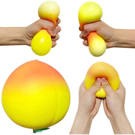 Fluffy stress ball fersken klemme ball (gul), morsom deigball se