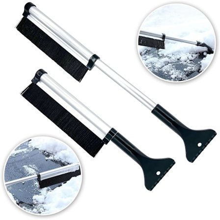 2-in-1 jääskrapa auton tuulilasille, jatkettava lumiharja autoon, irrotettava lumilapio autoille, maastoautoille ja kuorma-autoille