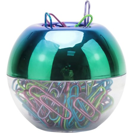 NatSumeBasics Papirklipsholder Magnetisk 100 Gull Papirklips i Søt Papirklipsdispenser for Kontortilbehør Tilbehør Skrivebordsarrangør (Marmor)