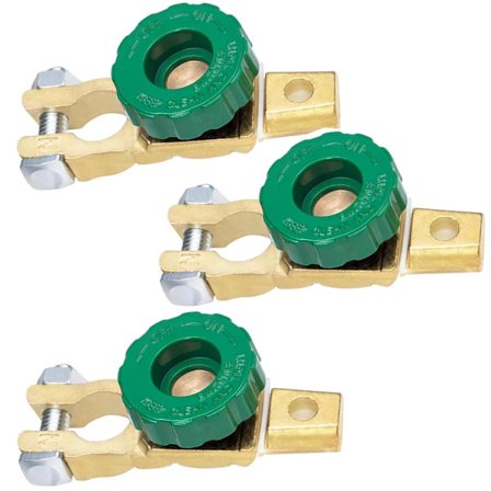 Batteri Afbryderkontakt, 12V/24V Batteri Afbryder, Batterikontakt med grøn knap, 16-17 mm Bilbatteripol, til Bil Båd