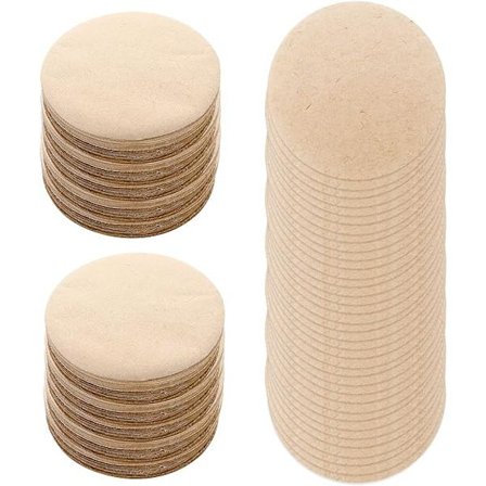400-pakke ublekede kaffefiltre, 64 mm runde naturpapirerstatninger