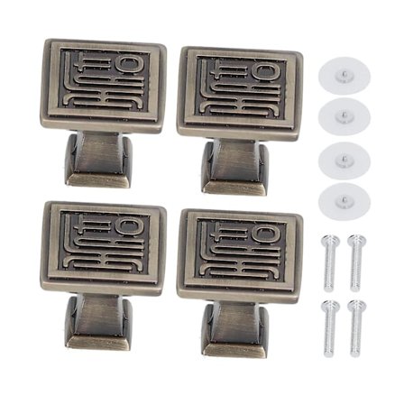 4 st Vintage Knoppar Stansa Fri Lim Retro Koppar Skåpsdörr Handtag med Klibbig Platta Skruv för Skåp Tillbehör Shou