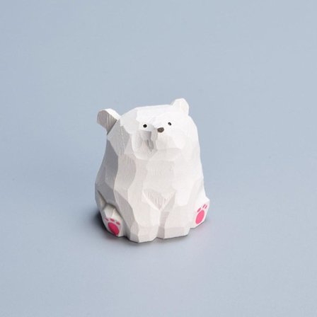 Miniatyyriset Veistetyt Puusta Tehdyt Karhukuvioiset Hahmot Käsinmaalatut Ainutlaatuiset Huomioita Herättävät Karhukuvioiset Koristeet Työpöydälle 