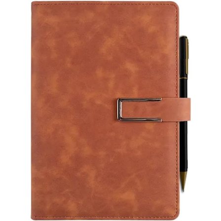 Læder Journal, A5 Hardcover Notesbog med Pen Holder - Premium Læderindbundet Dagbog til Skrivning, Perfekt til Rejser, Kontor & Gave