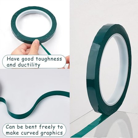 4 rullaa vihreää vinyyliteippiä, pinstripe-teippiä, hienolinjaista peiteteippiä