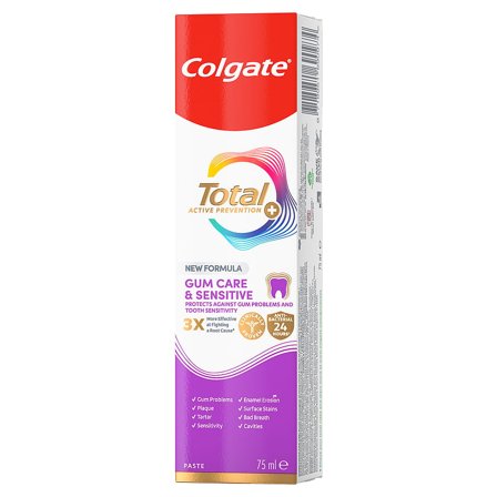 Colgate Tandpasta Total Active Prevention + Gum Care & Sensitive, Medicin & Pleje, Mund & Tandpleje, Tandpasta