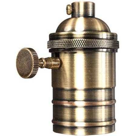 Vintage Drejeknap Fatning, Elegant Antik Messingfinish Massiv Messing Industriel Fatning til Din Klassiske Boligindretning