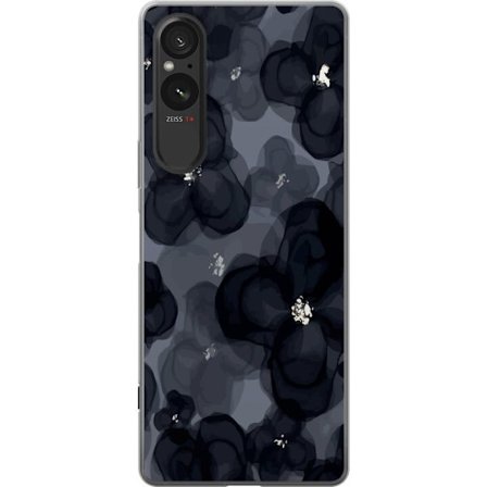 Yhteensopiva Puhelinkuori Sony Sony Xperia 5 V Abstrakti tummanvärisellä kukkakuviolla, jossa on elegantti ja dramaattinen tunnelma