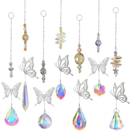 Kristallsolskärm, prisma-hänge, färgglad kristallsolskärm, solskärmhänge, kristallsolskärmsdekoration, kristallfångarornament, regnbågshänge